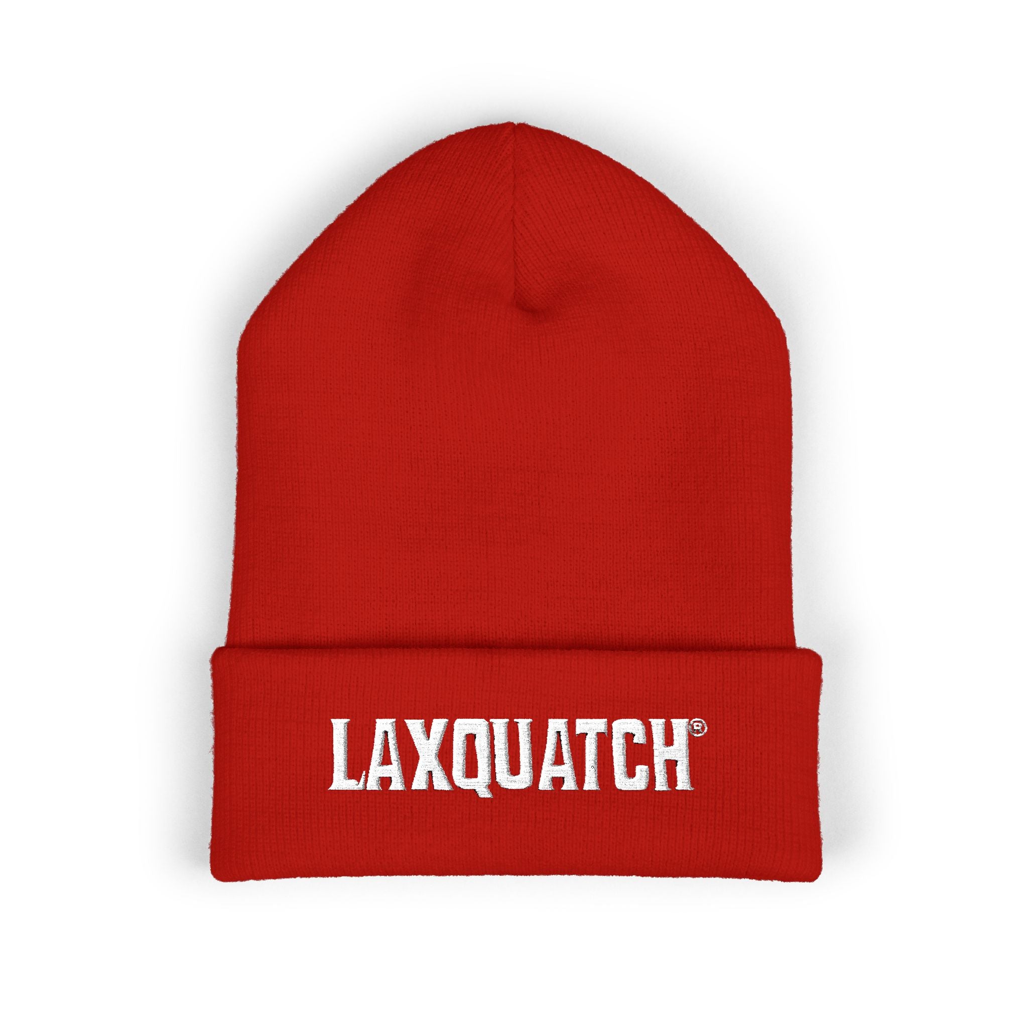 Laxquatch® Embroidered Beanie - Cozy Valentine's Red